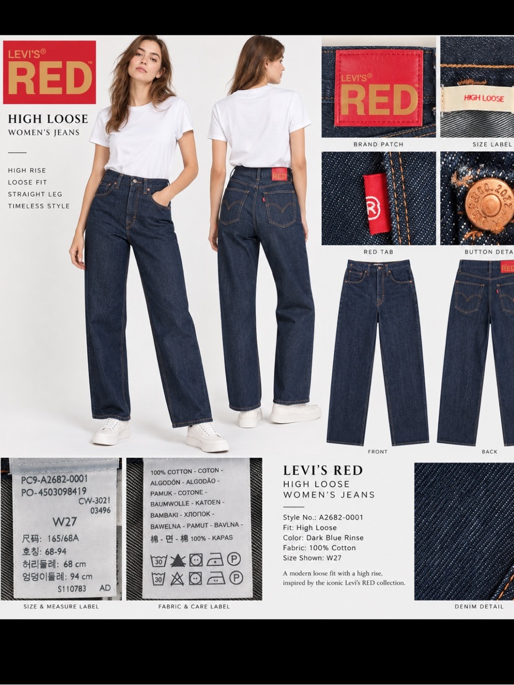 Levi's RED High Loose Women's Jeans - Dark Blue Rinse
